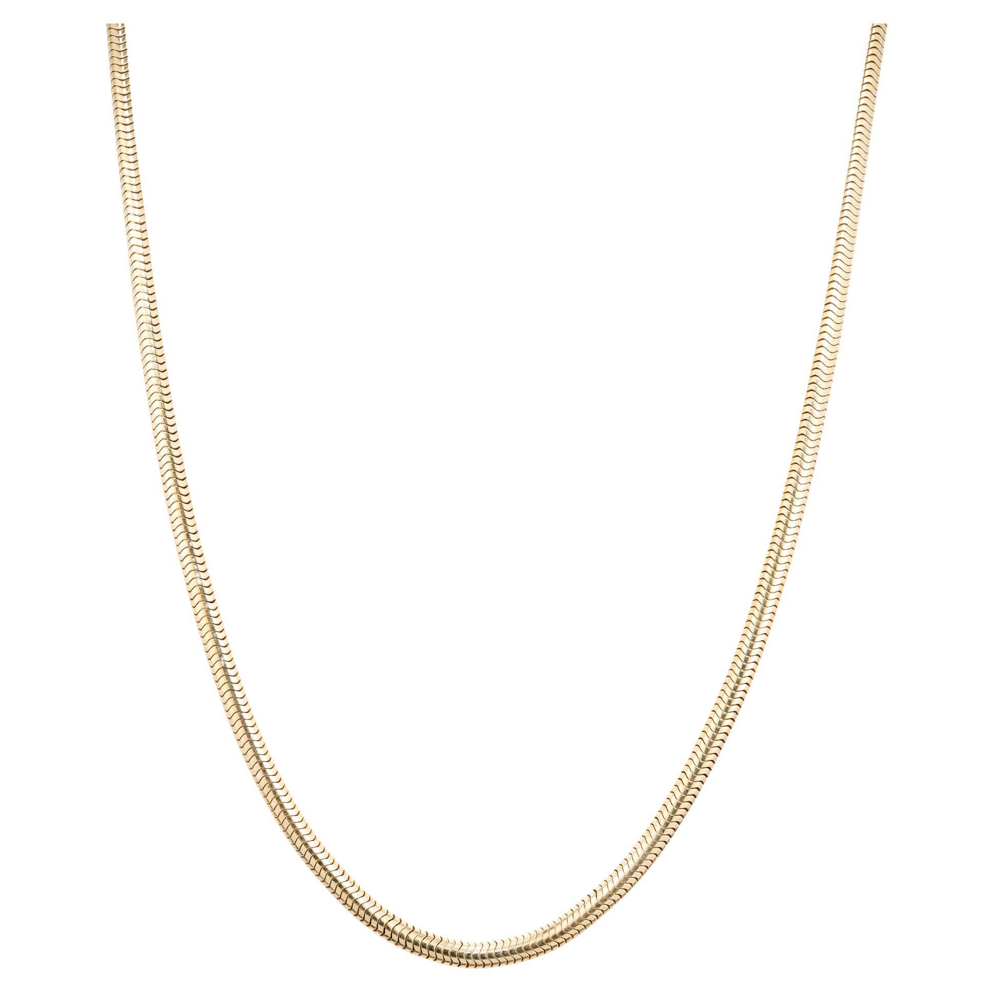 14 Yellow Gold Snake Link Chain Men's Necklace