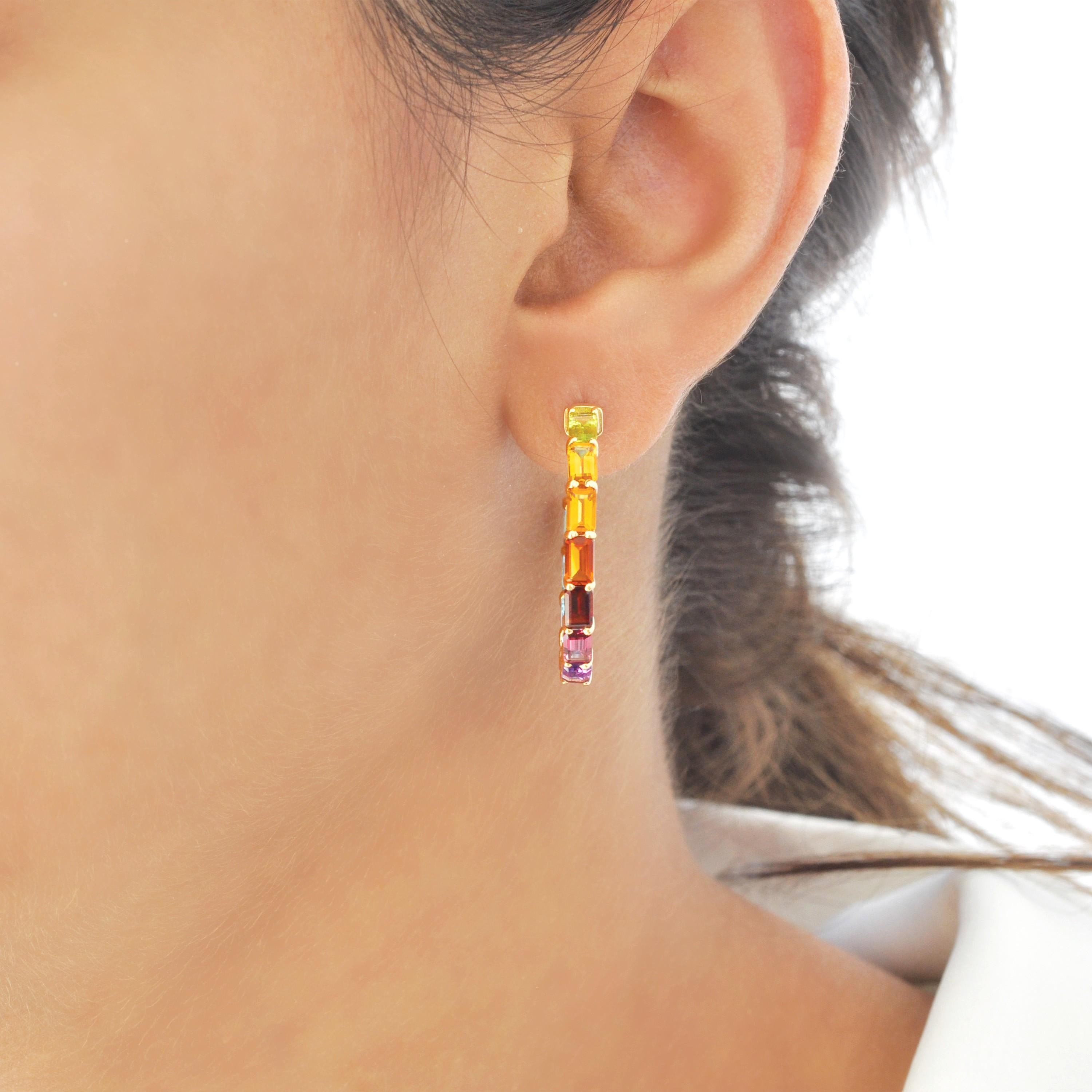octagon hoop earrings