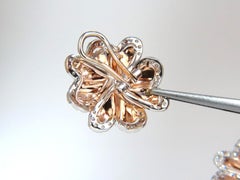 Orecchini circolari in stile Art Déco con cuori intrecciati in 3D, 1,40 carati, Omega, oro rosa 18 carati**
