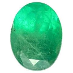 1.40 Carat Apple Green Colombian Emerald - Oval Cut May Birthstone Gem