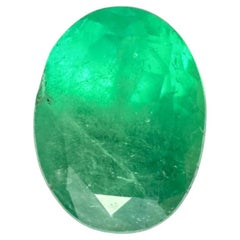 1.40 Carat Apple Green Colombian Emerald - Oval Cut  May Birthstone Gem
