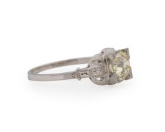 1,40 Karat Art Deco Diamant-Verlobungsring aus 18 Karat Weißgold