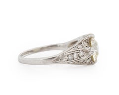 1.40 Carat Art Deco Diamond Platinum Engagement Ring