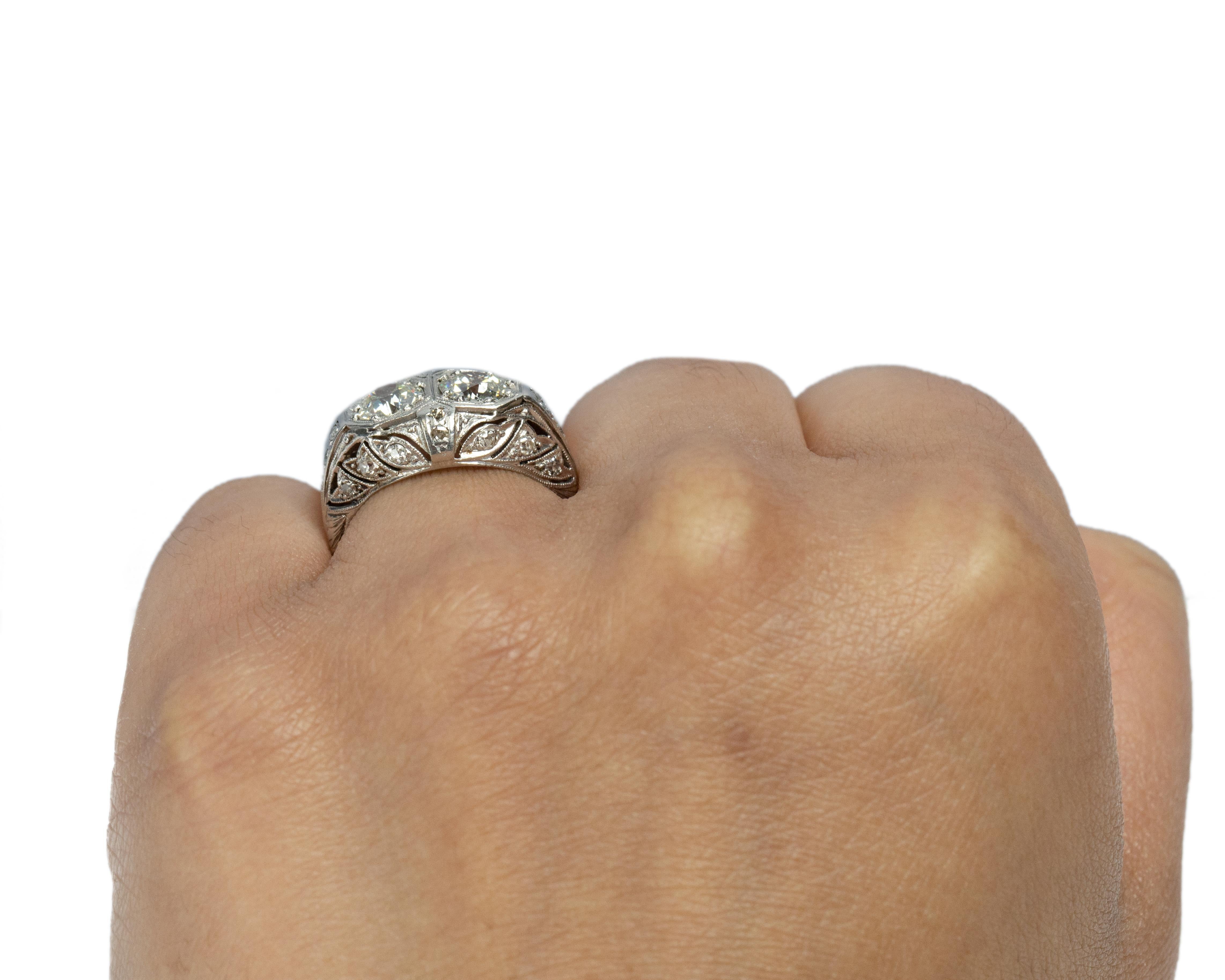 1.40 Carat Art Deco Diamond Platinum Engagement Ring For Sale 1