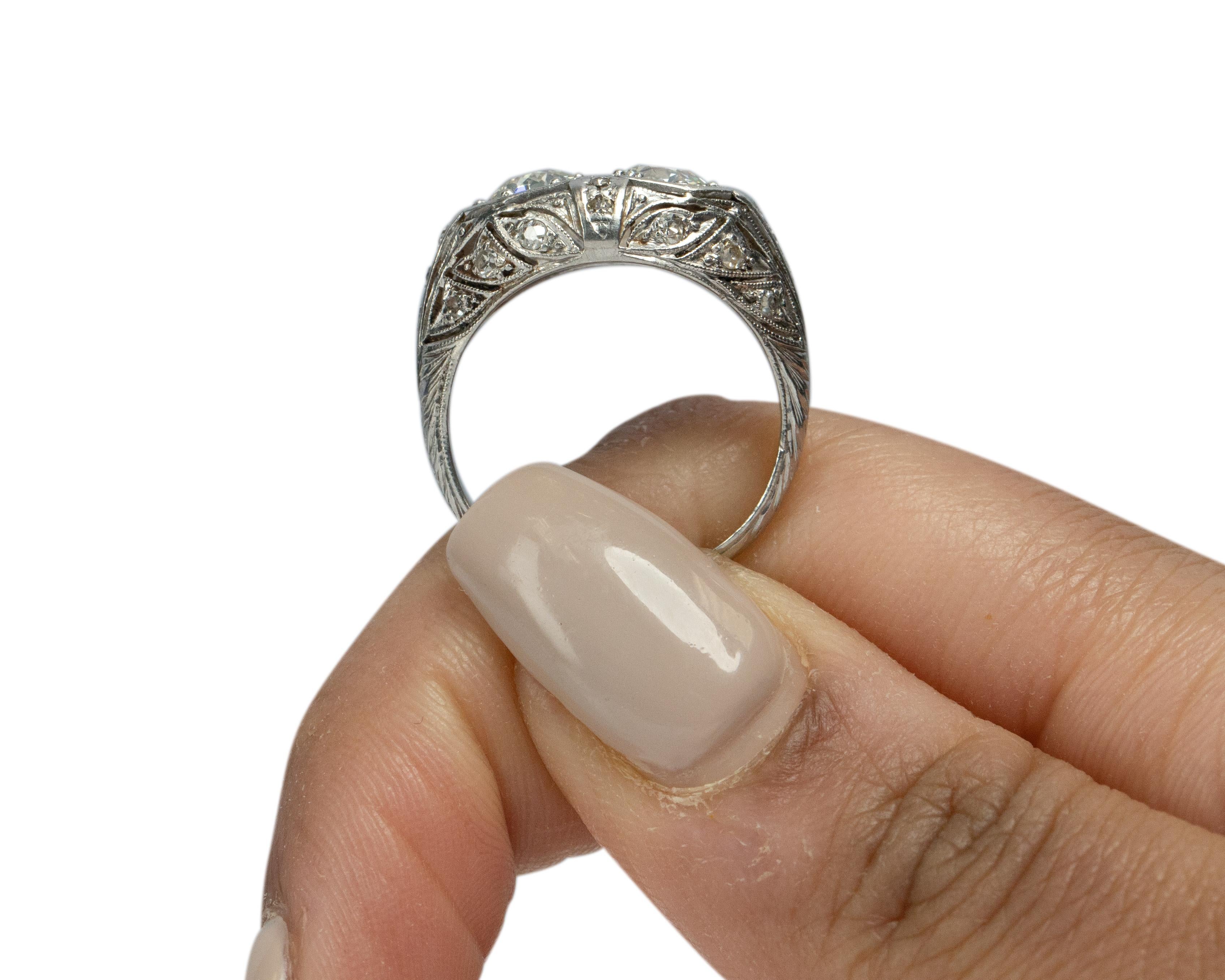 1.40 Carat Art Deco Diamond Platinum Engagement Ring For Sale 3