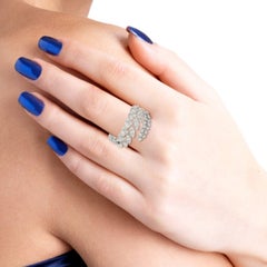 Meghna Jewels, bague enveloppante en or blanc 14 carats avec diamants de 1,40 carat