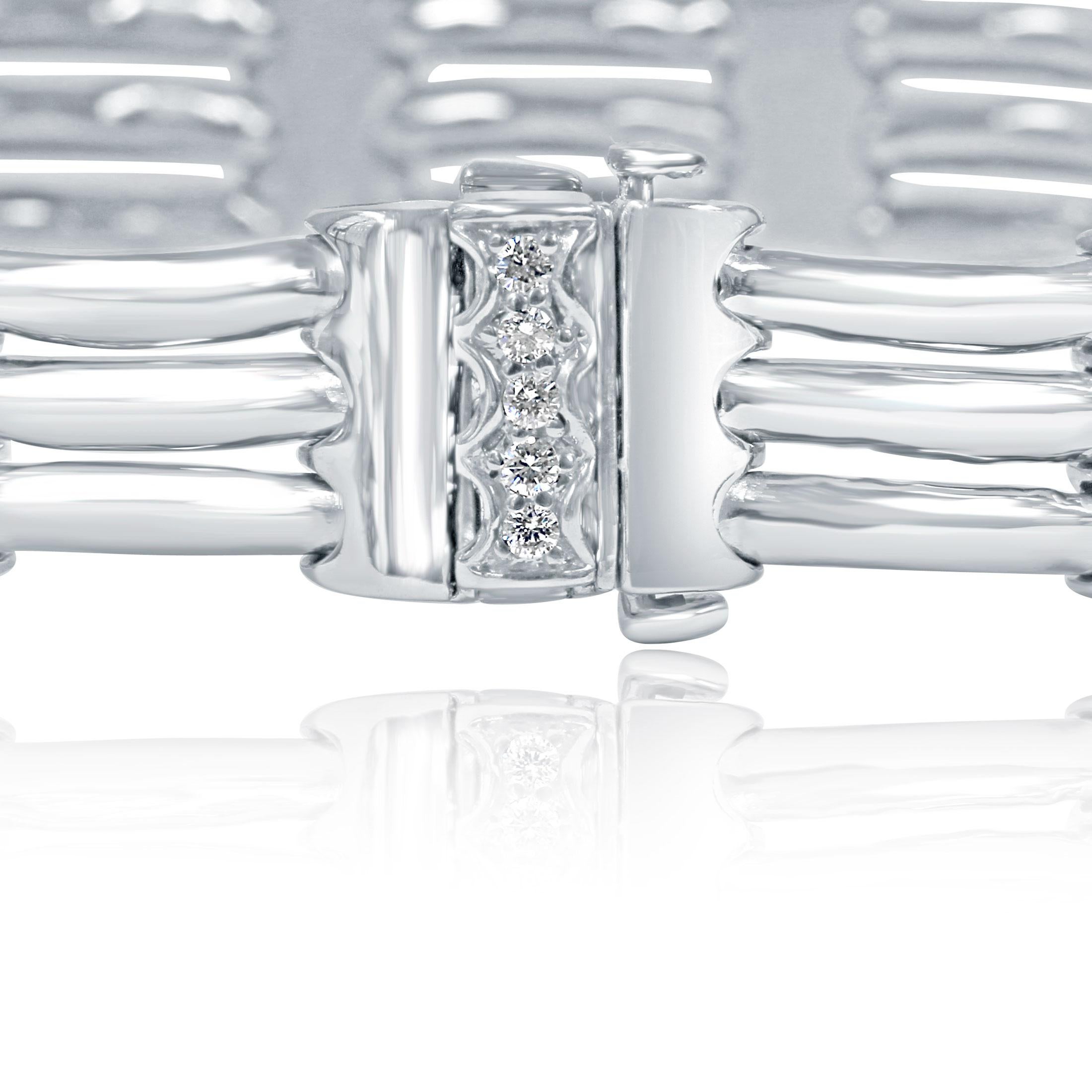 1,40 quilates de diamantes A Link Pulsera para hombre de oro blanco macizo de 14 quilates 26,3 g 8 pulgadas en venta 10
