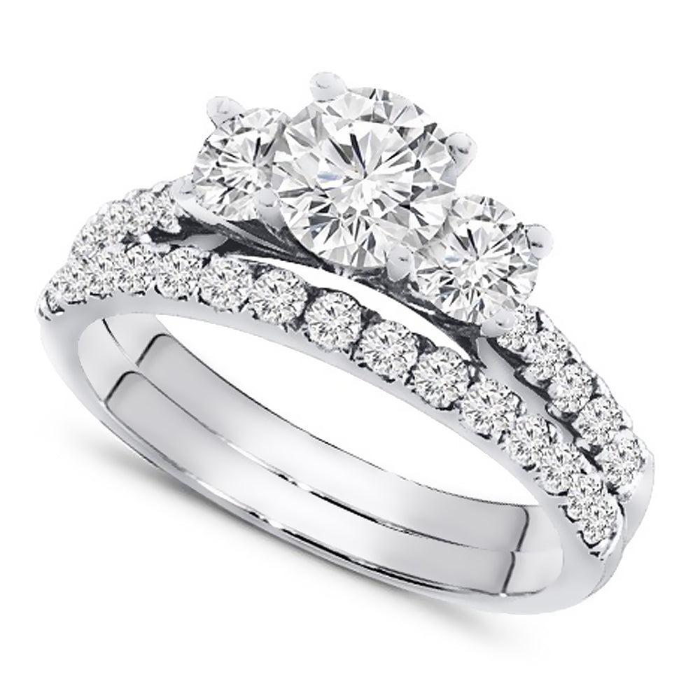 For Sale:  1.40 Carat Diamond Engagement Ring Set 3