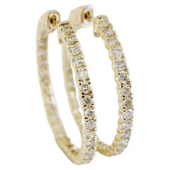 1,40 Karat Diamant-Ohrringe aus 14 Karat Gelbgold