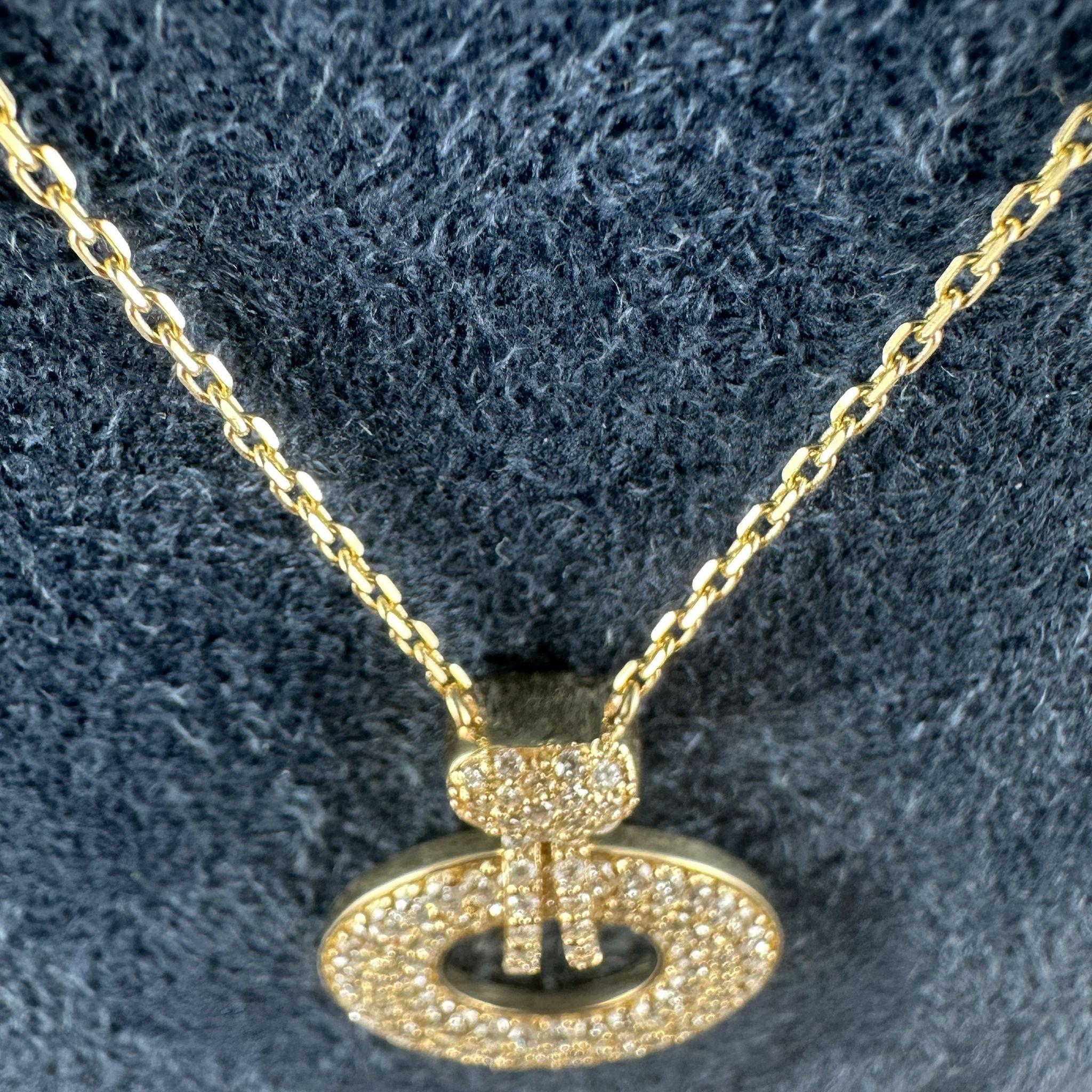 1.40 Carat Diamond Wheel Pendant Necklace in 14K Two Tone Gold, 17 Inches For Sale 2