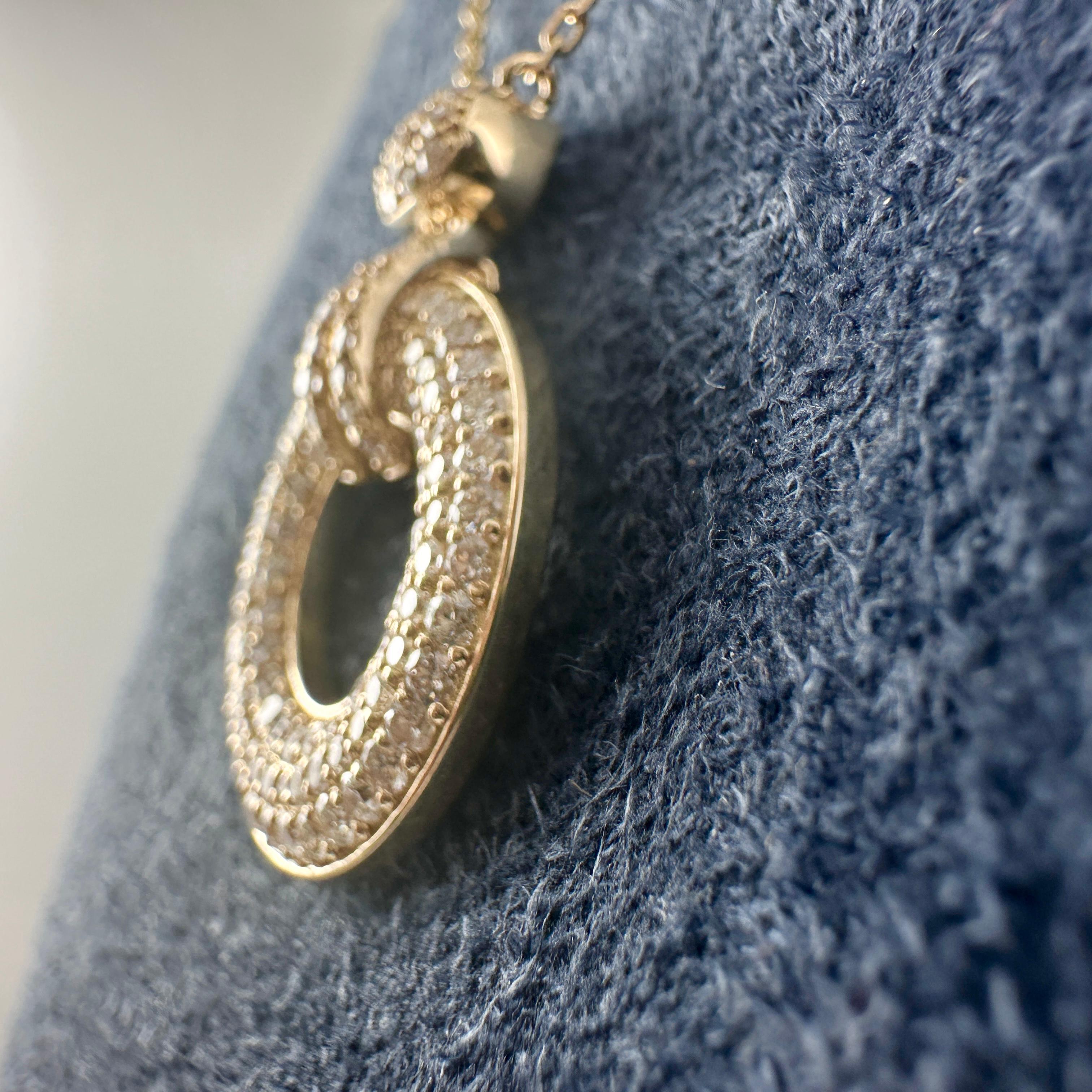 Women's 1.40 Carat Diamond Wheel Pendant Necklace in 14K Yellow Gold, 17 Inches For Sale