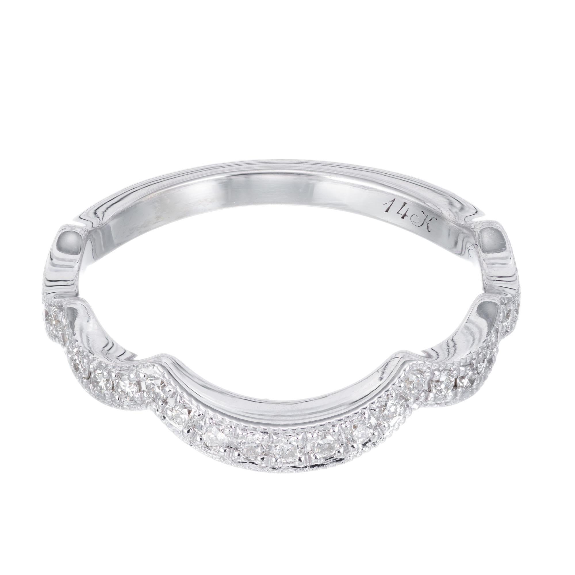 1.40 Carat Diamond White Gold Engagement Ring Wedding Band For Sale 1