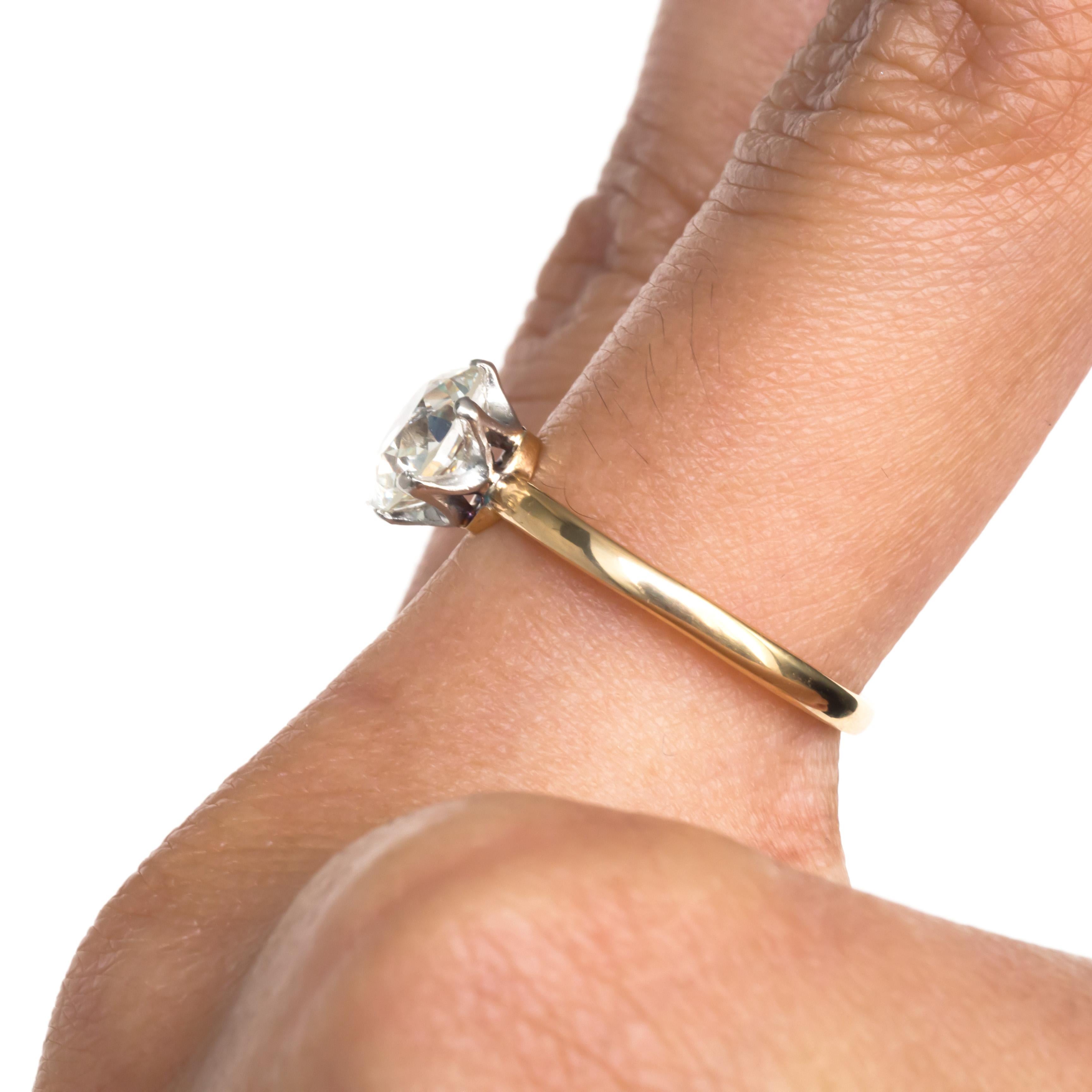 1.40 Carat Diamond Yellow Gold and Platinum Engagement Ring 3