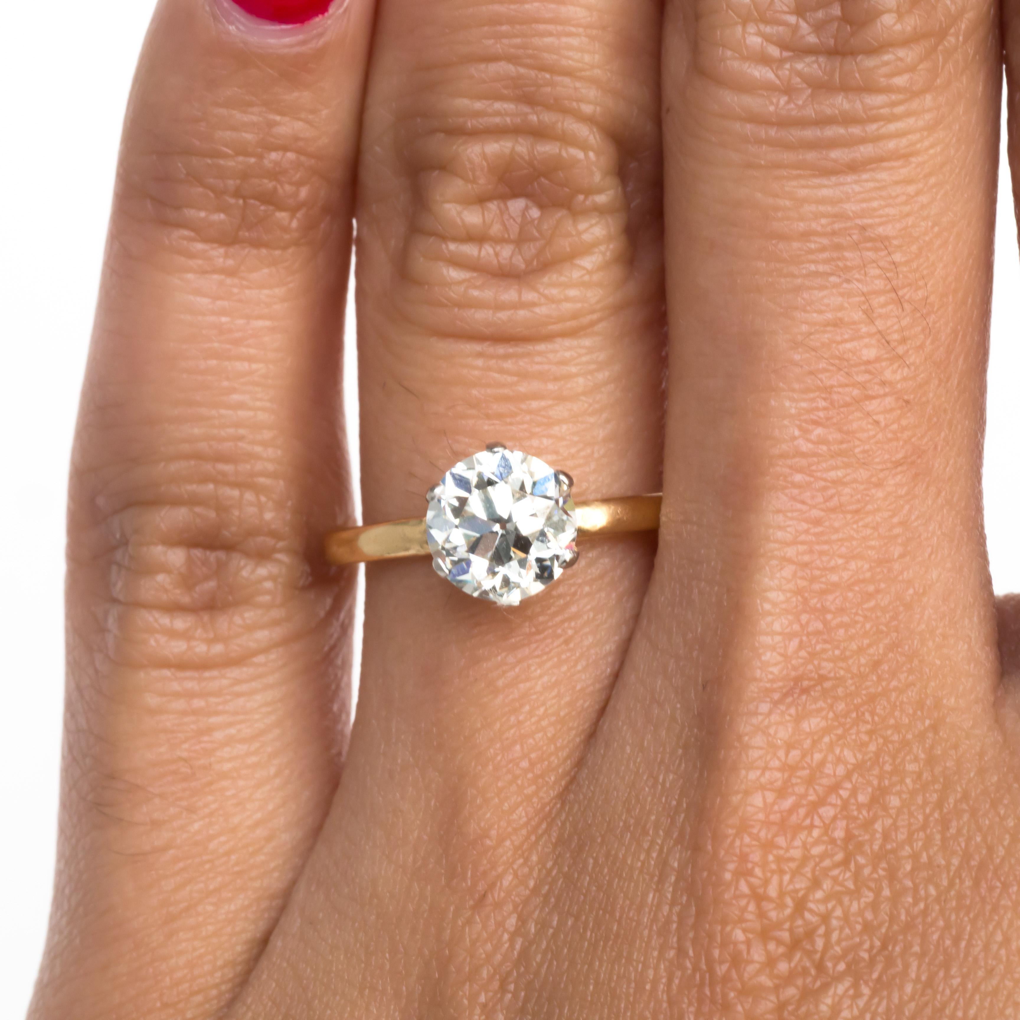 1.40 Carat Diamond Yellow Gold and Platinum Engagement Ring 2