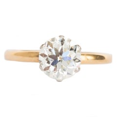1.40 Carat Diamond Yellow Gold and Platinum Engagement Ring