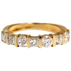 1.40 Carat Diamonds Princess Rounds Channel Band 14 Karat G.VS