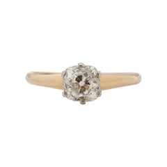 1.40 Carat Edwardian Diamond 14 Karat Yellow Gold Engagement Ring