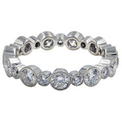 1.40 Carat Handmade Platinum Diamond Round Cut Eternity Band 1.40 Carat Handmade Platinum Diamond Round Cut Eternity Band