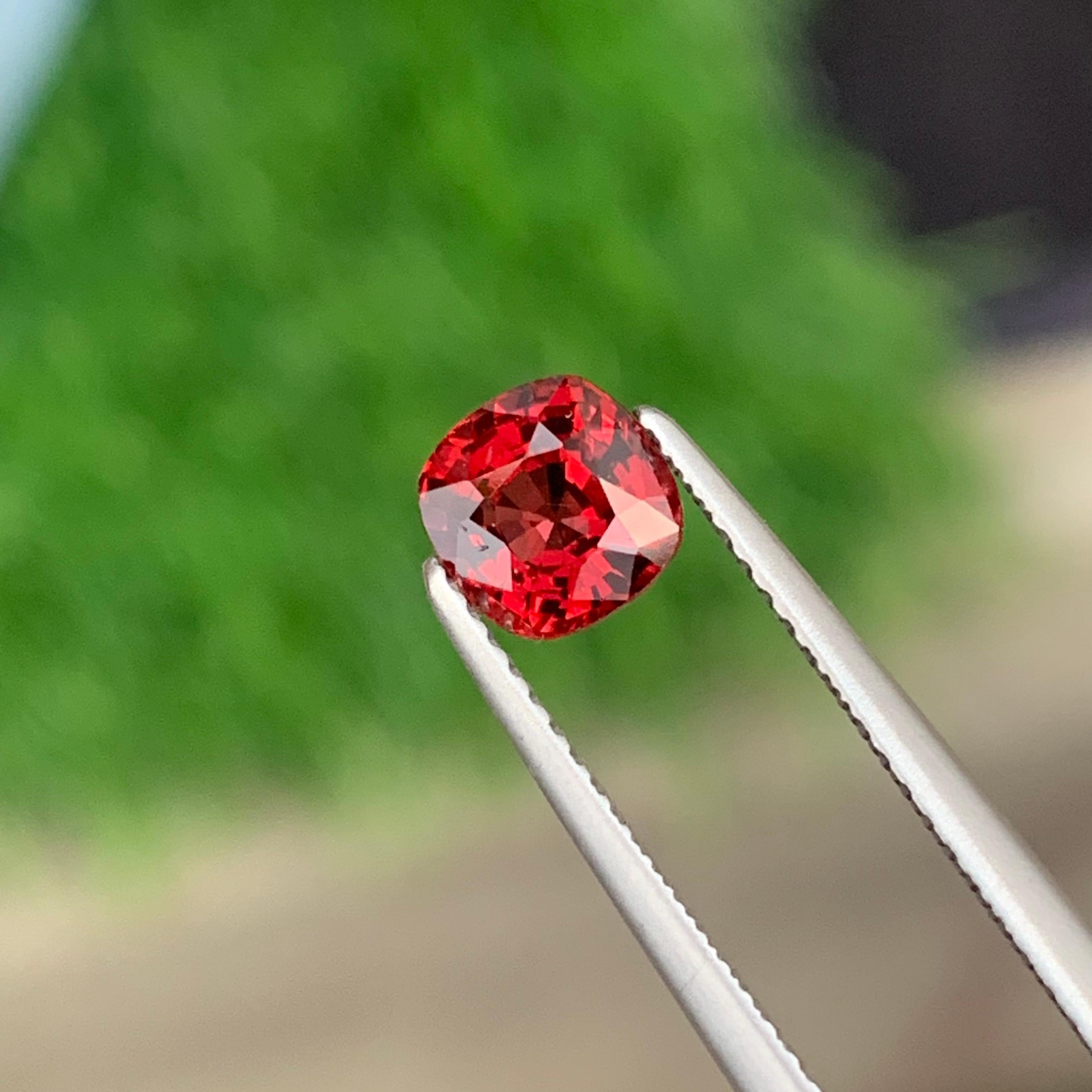 Arts and Crafts 1.40 Carat Loose Burmese Red Spinel  Faceted Red Spinel from Myanmar For Sale
