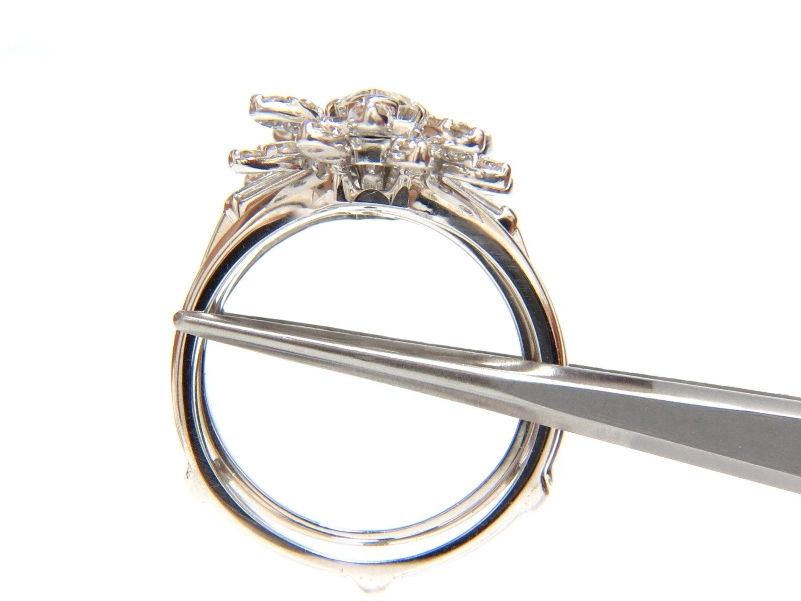 1.40 Carat Marquise and Rounds Diamond Ring and Insert Platinum VS 3