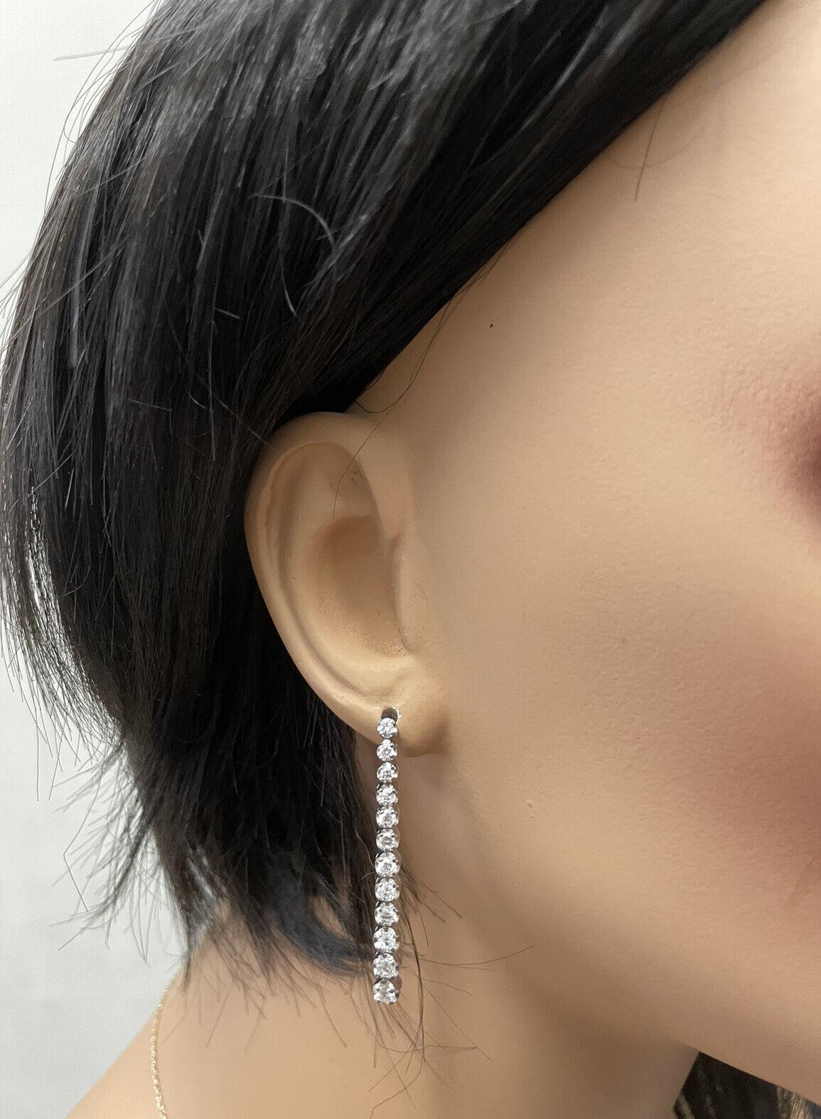 Women's 1.40 Carat Natural Diamond 14K Solid White Gold Earrings For Sale