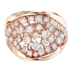 Natural Diamond 14 Karat Solid Rose Gold Ring