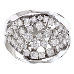 Bague en or blanc massif 14 carats avec diamant naturel