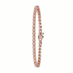 Bracciale tennis con lunetta di diamanti naturali da 1,40 carati G SI Oro rosa 14 carati