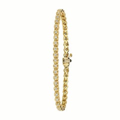 1.40 Carat Natural Diamond Bezel Tennis Bracelet G SI 14 Karat Yellow Gold