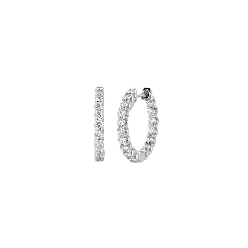1.40 Carat Natural Diamond Hoop Earrings G SI 14K White Gold

100% Natural, Not Enhanced in any way Round Cut Diamond Earrings
1.40CT
G-H 
SI  
14K White Gold  3.7 grams, U Prong style 
11/16 inch in height, 1/16 inch in width
34 diamonds