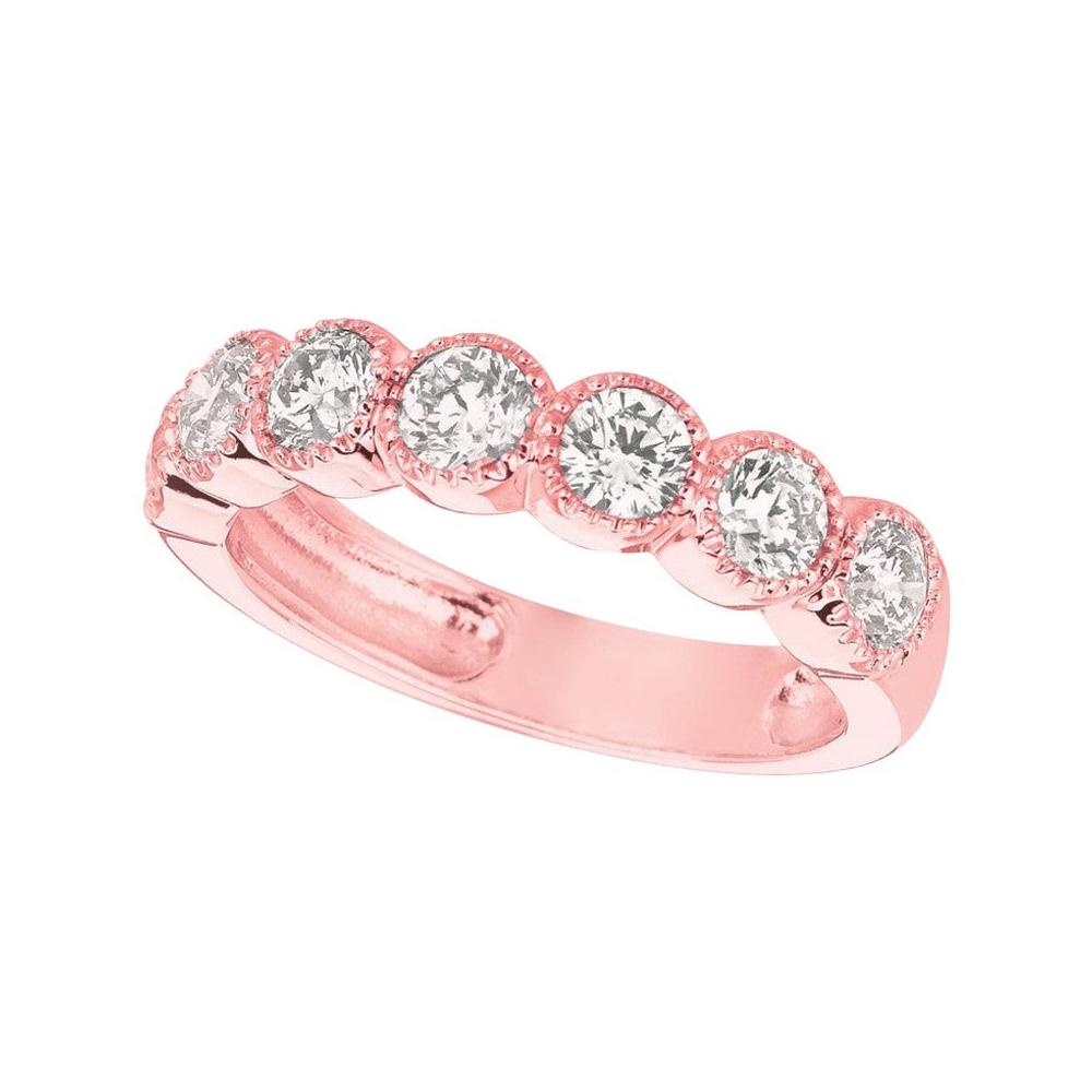 Anillo de diamantes naturales de 1,40 quilates G SI Oro rosa de 14 quilates