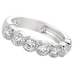 Bague en or blanc 14 carats avec diamants naturels de 1,40 carat G SI