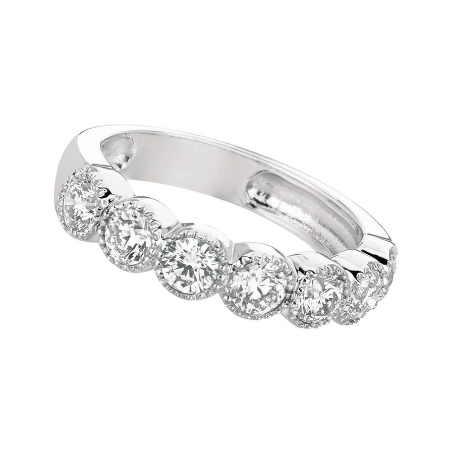 Bague en or blanc 14 carats avec diamants naturels de 1,40 carat G SI