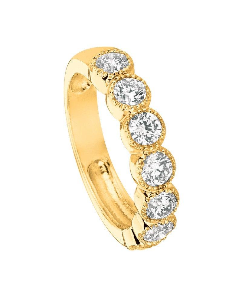 For Sale:  1.40 Carat Natural Diamond Ring G SI 14 Karat Yellow Gold 4