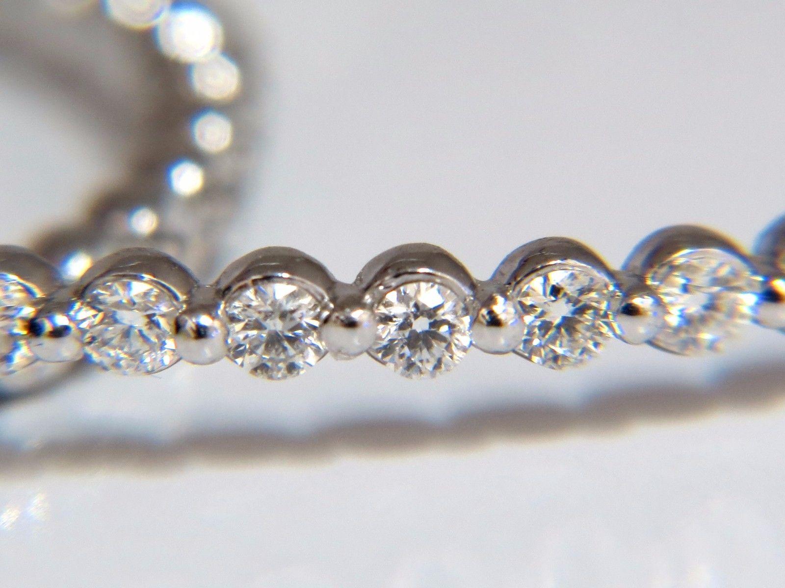 1.40 Carat Natural Diamonds Inside Out Hoop Earrings 14 Karat Button Press 1