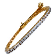1.40 Carat Natural Diamonds Tennis Bracelet 14 Karat Gold Classic Channel Mount*