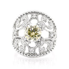 1.40 Carat Natural Fancy Light Brownish, Orange, Yellow Diamond Ring