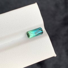 1.40 Carat Natural Loose Bi Color Tourmaline Fancy Emerald Cut Afghan Gemstone