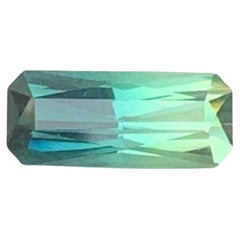 1.40 Carat Natural Loose Bi Color Tourmaline Fancy Emerald Cut Afghan Gemstone