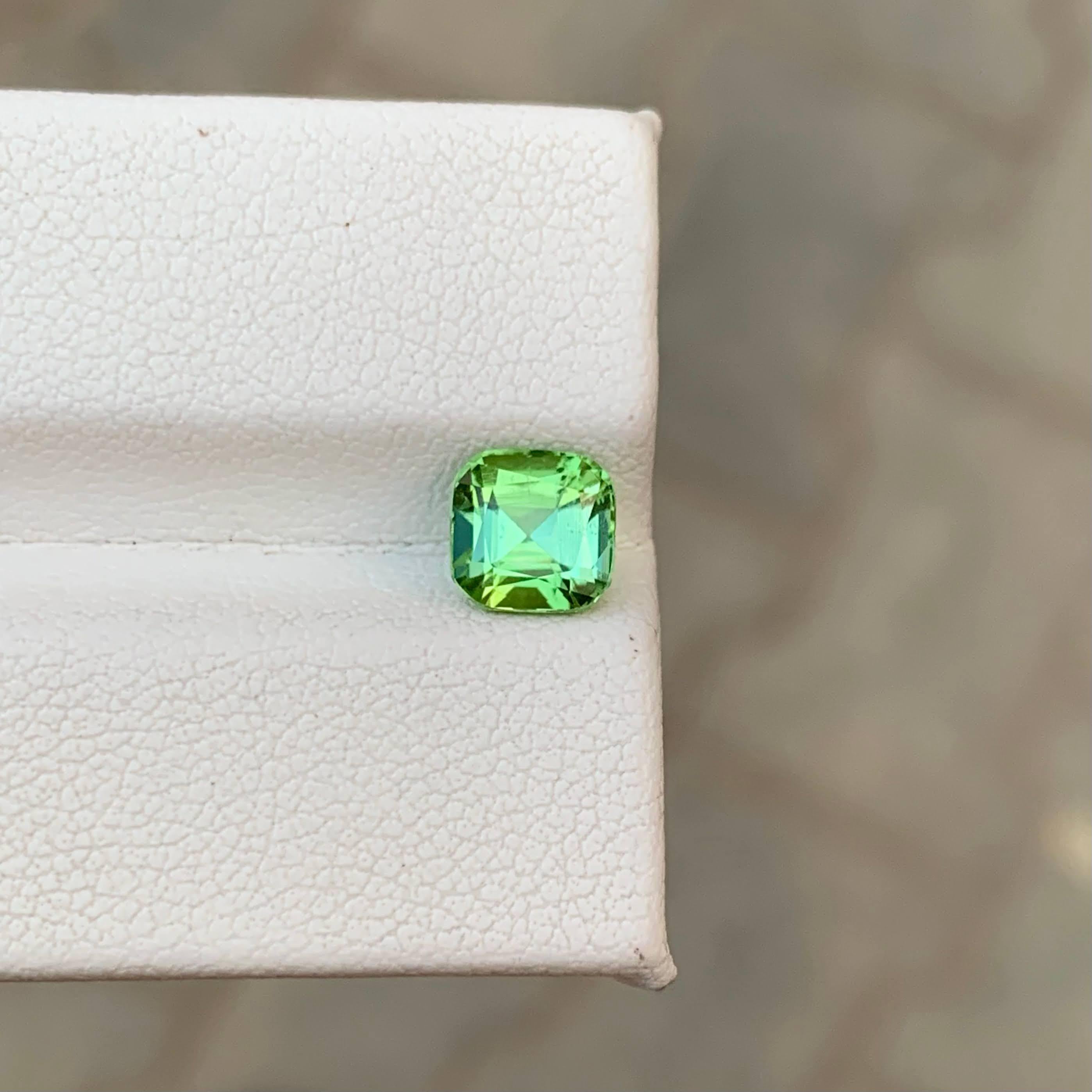 Peso 1,40 carati 
Dimensioni 6,4x6,4x5,0 mm
Trattamento Nessuno 
Origine afgana
Chiarezza VVS 
Forma taglio cuscino 




Questa tormalina verde bluastra da 1,40 carati è una gemma vibrante e affascinante proveniente dalle ricche miniere