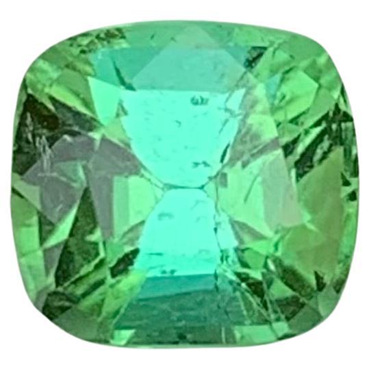 Tourmaline naturelle verte bleutée non sertie de 1,40 carat de forme coussin pour bague