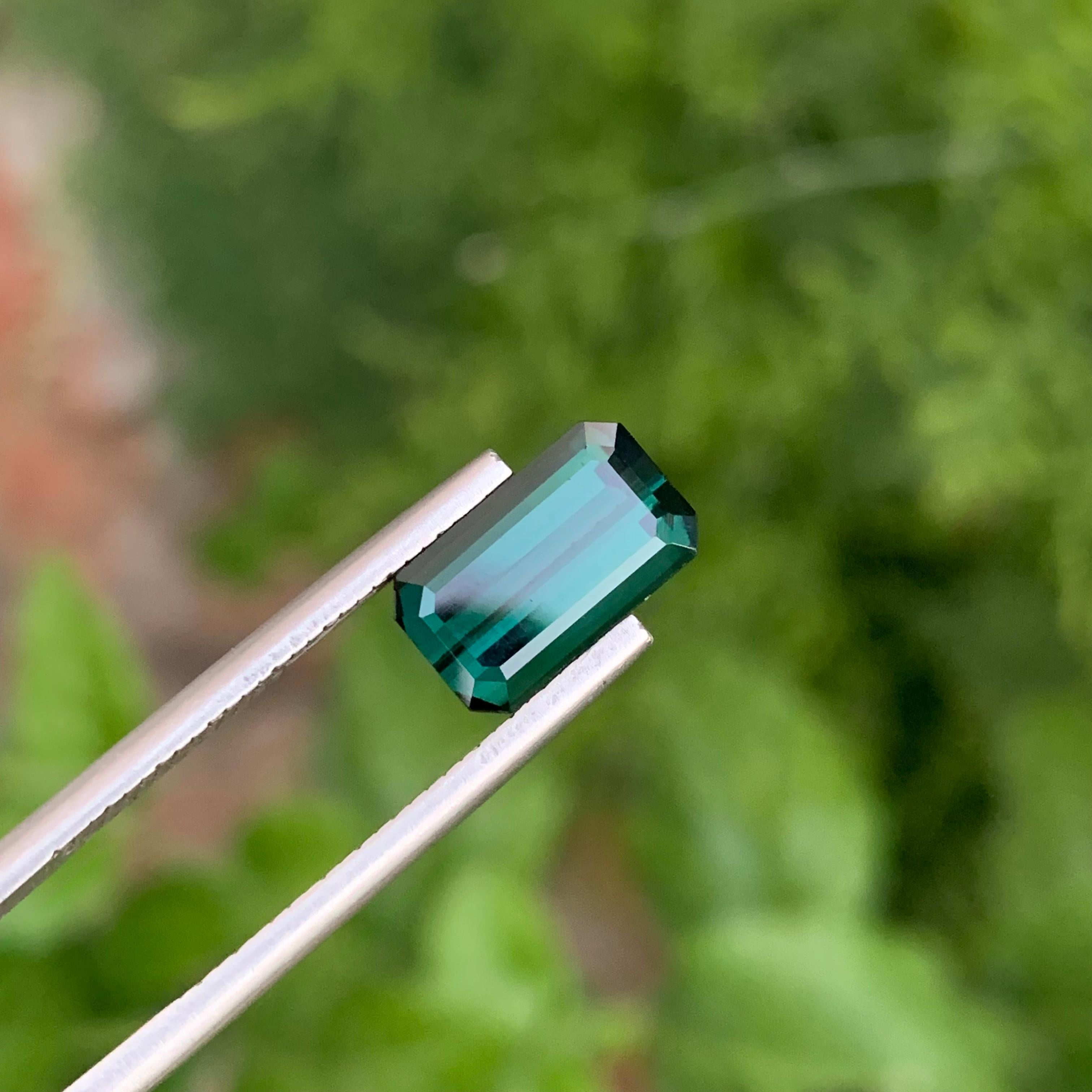Emerald Cut 2.90 Carat Natural Loose Dark Green Tourmaline Emerald Shape Gem For Jewellery For Sale