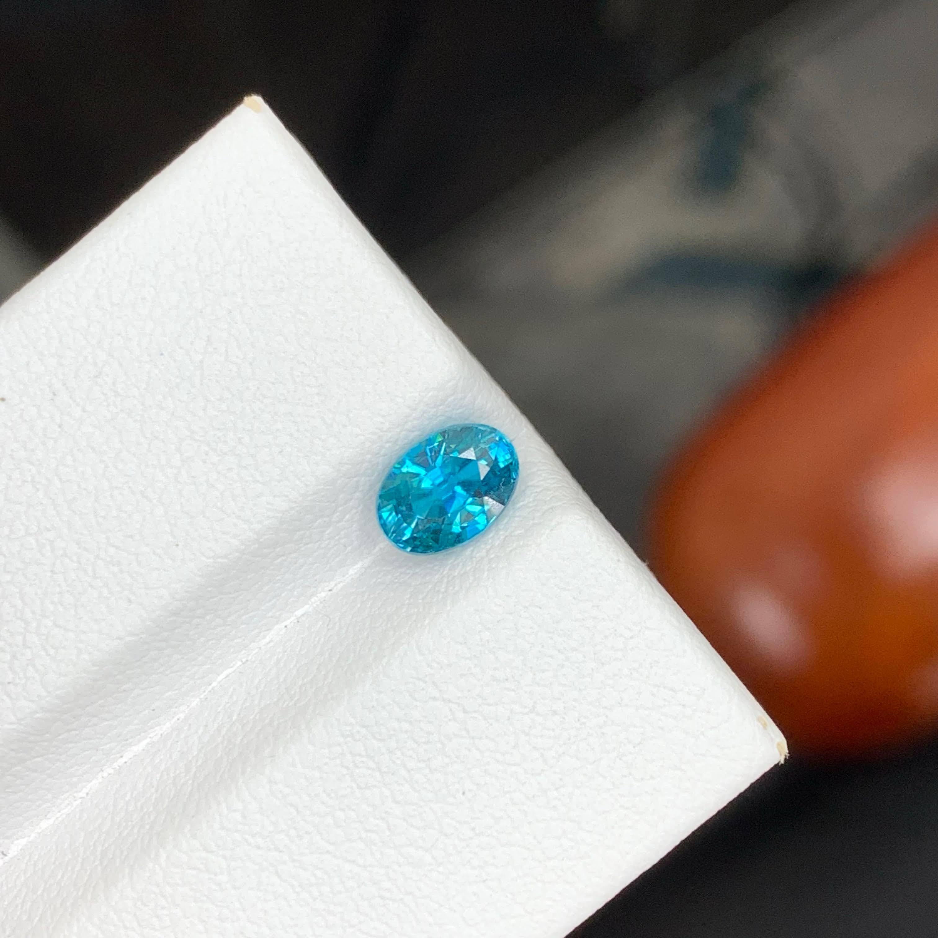 1,40 quilates de circón azul eléctrico natural suelto talla oval gema camboyana en venta 5