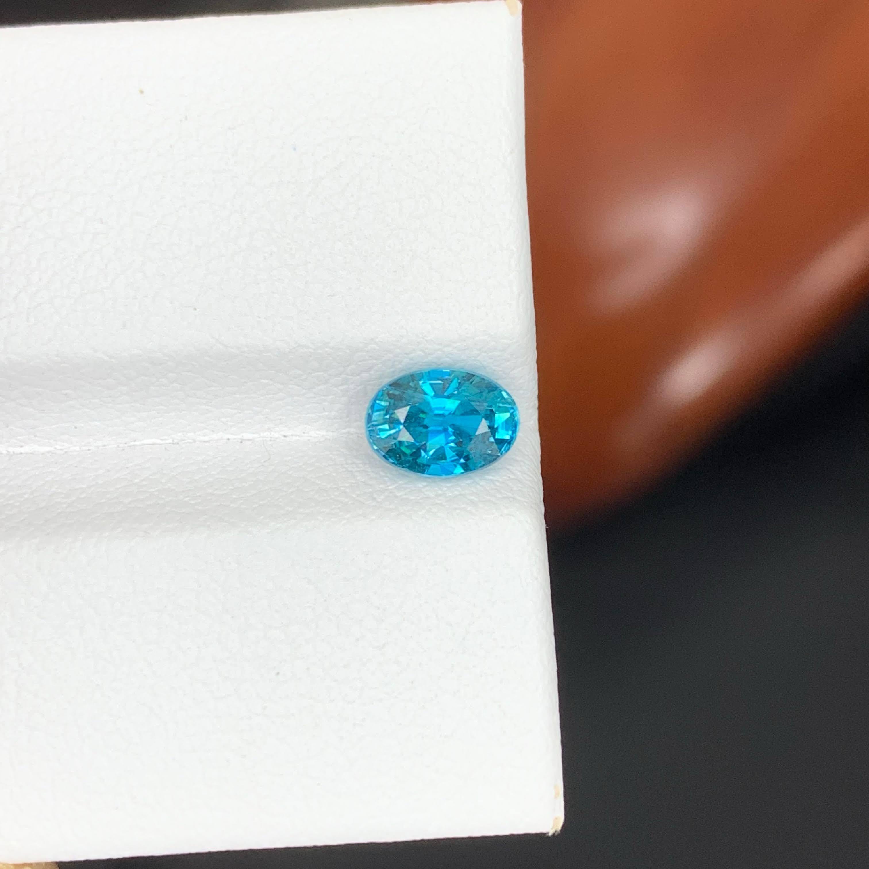 1,40 quilates de circón azul eléctrico natural suelto talla oval gema camboyana en venta 1