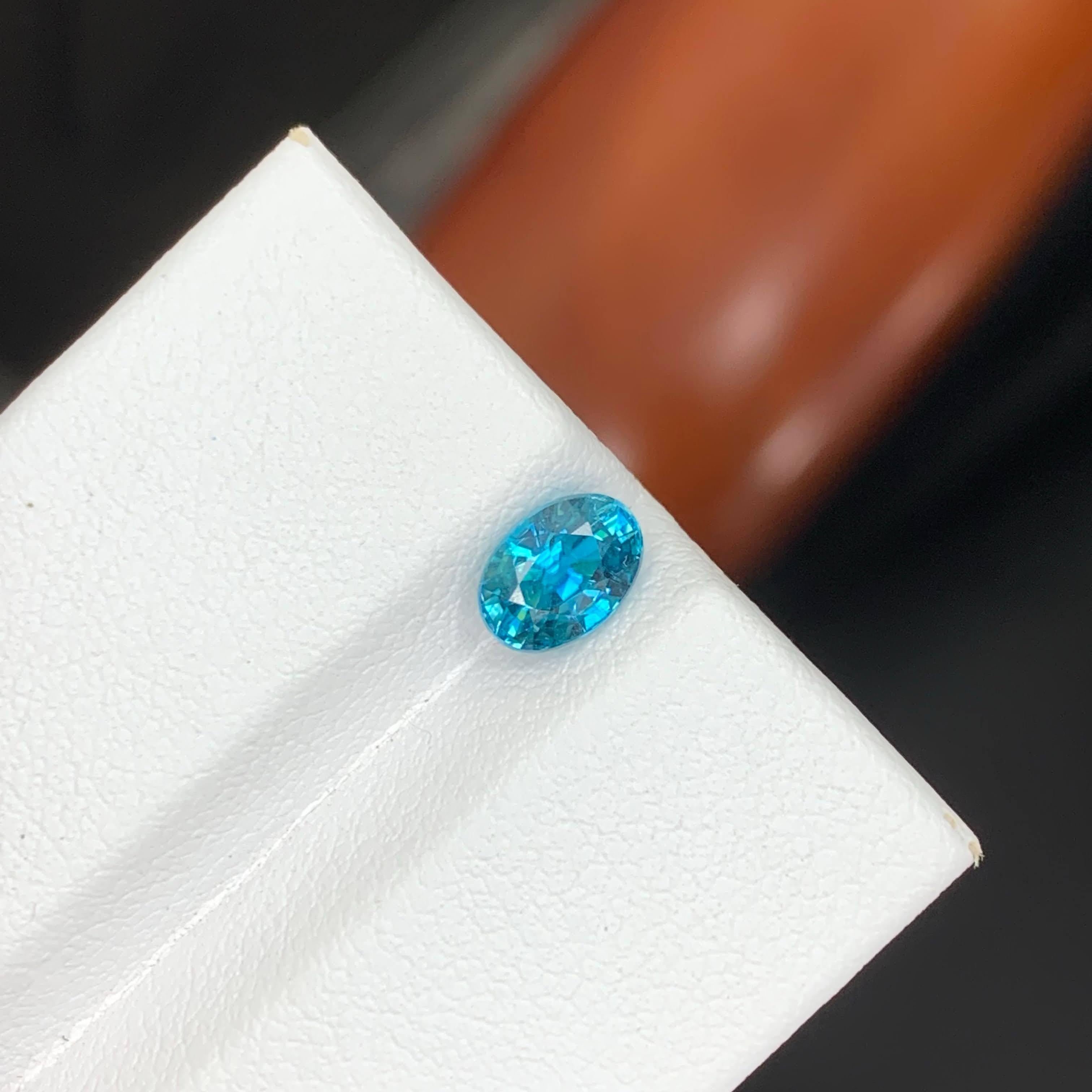 1,40 quilates de circón azul eléctrico natural suelto talla oval gema camboyana en venta 2