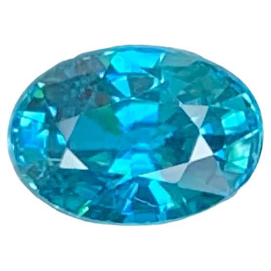 1,40 carati di zircone blu elettrico naturale sfuso Pietra cambogiana dal taglio ovale