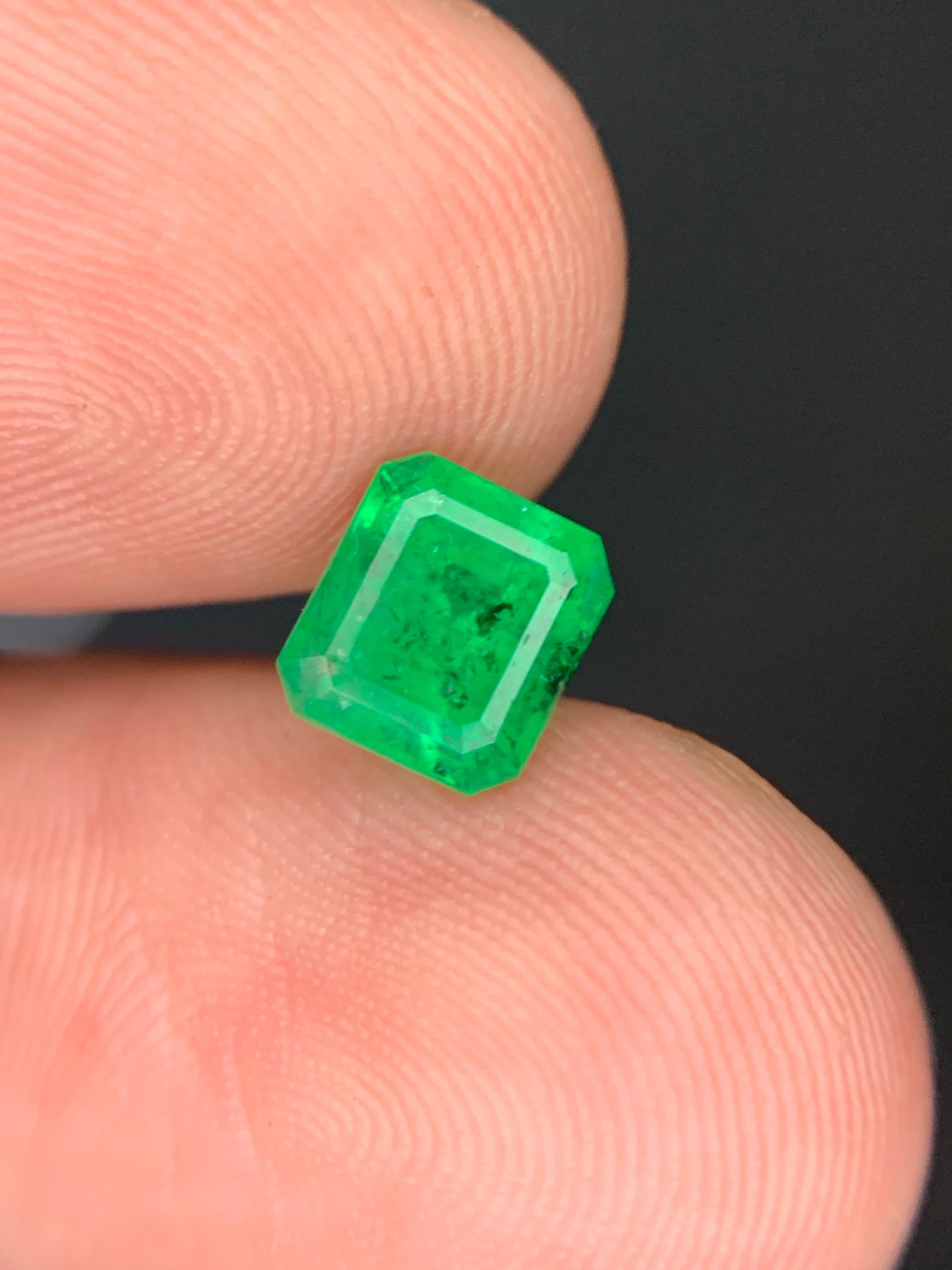 Emerald Cut 1.40 Carat Natural Loose Emerald Gemstone From Swat, Pakistan For Sale
