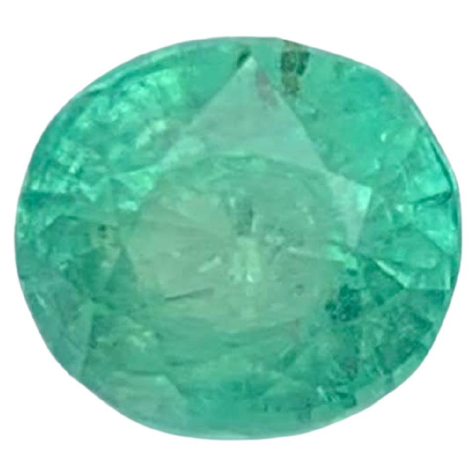 1.40 Carat Natural Loose Emerald Stone Oval Cut Gemstone From Afghanistan For Sale