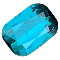 1.40 Carat Natural Loose Green Blue Tourmaline Cushion Shape Gemstone