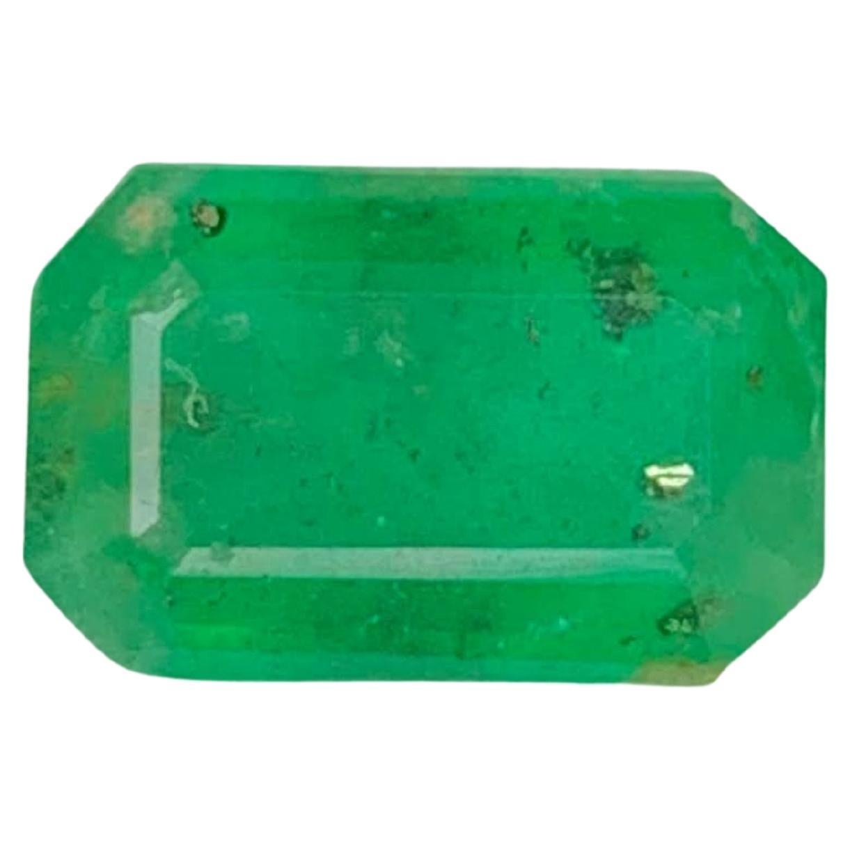 1,40 Karat natürlicher loser grüner Smaragdstein Smaragdschliff aus Swat Edelstein